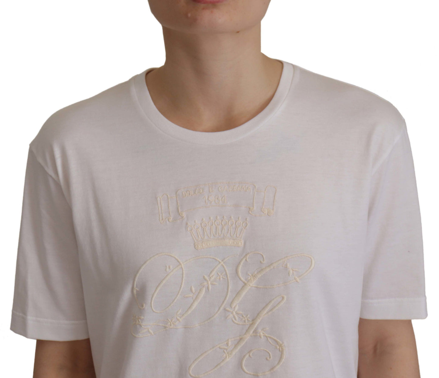 Dolce & Gabbana Elegant White Cotton Round Neck Tee