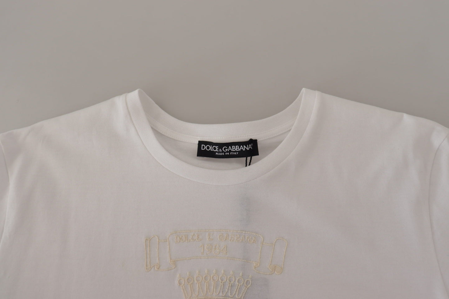 Dolce & Gabbana Elegant White Cotton Round Neck Tee