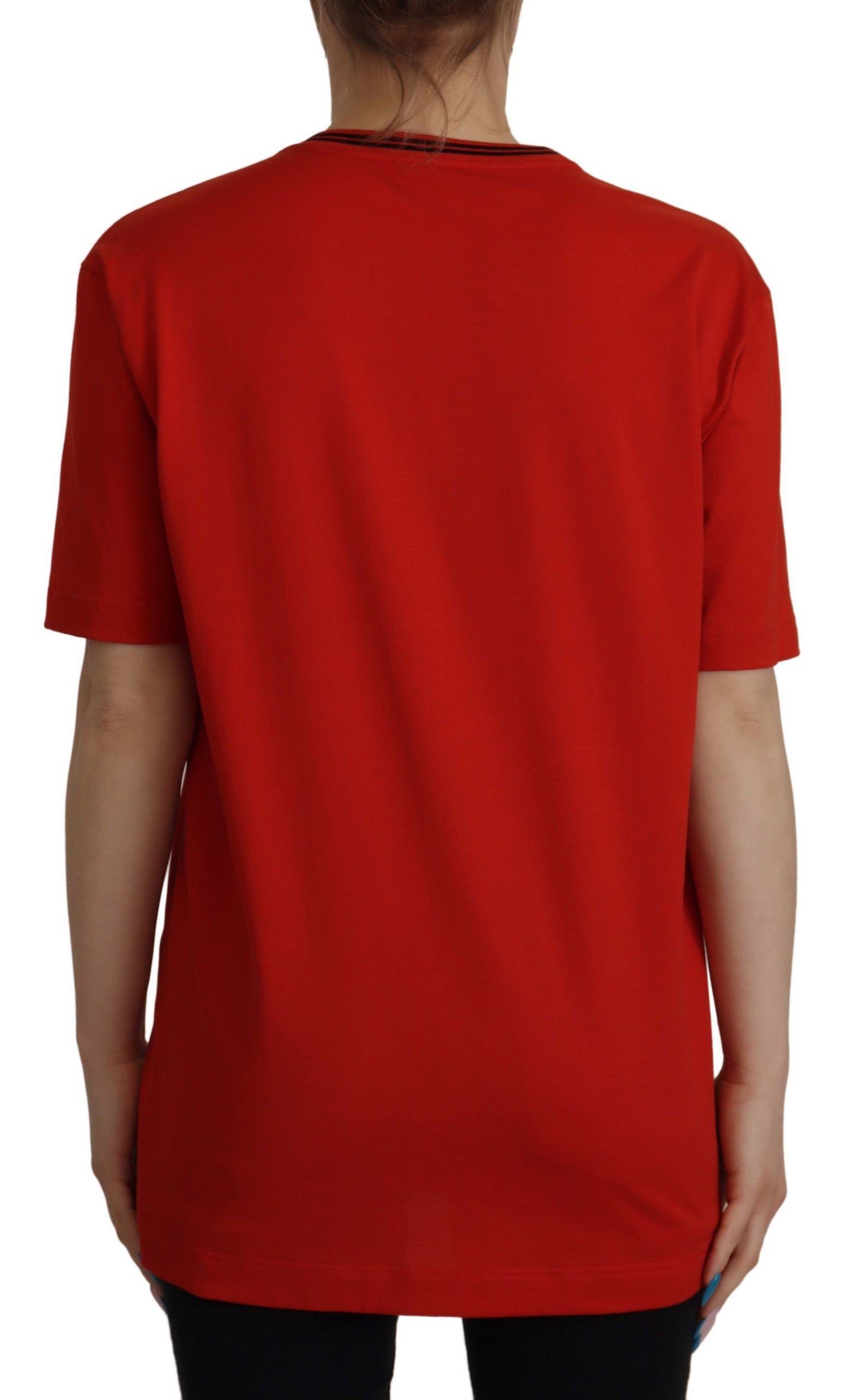 Dolce & Gabbana Radiant Red Cotton Logo Tee