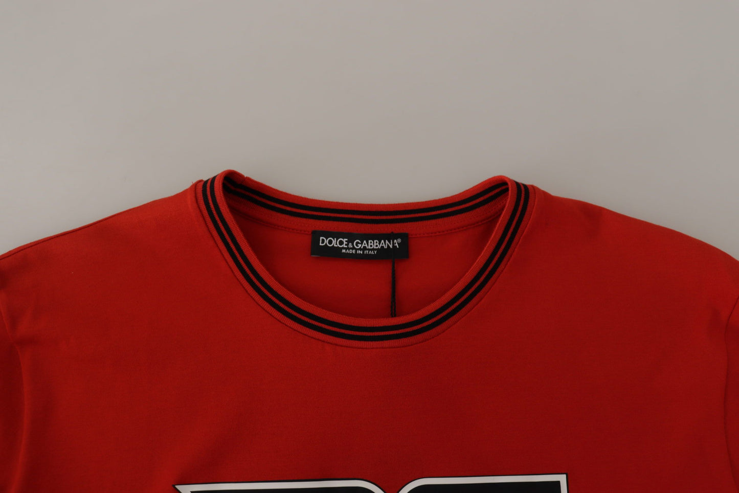 Dolce & Gabbana Radiant Red Cotton Logo Tee