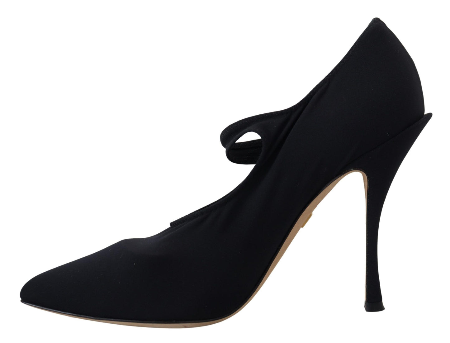 Dolce & Gabbana Black Socks Stretch Crystal Pumps Shoes