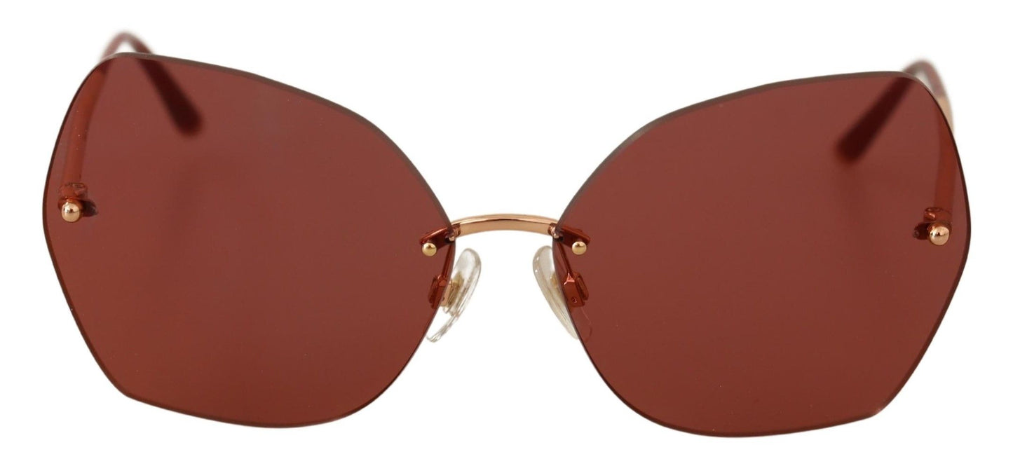 Dolce & Gabbana Chic Gold-Tinted Red Luxury Sunglasses