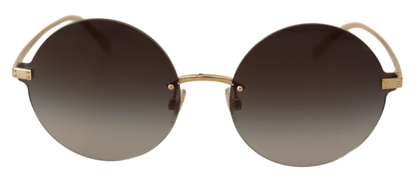 Dolce & Gabbana Elegant Gold Grey Gradient Sunglasses