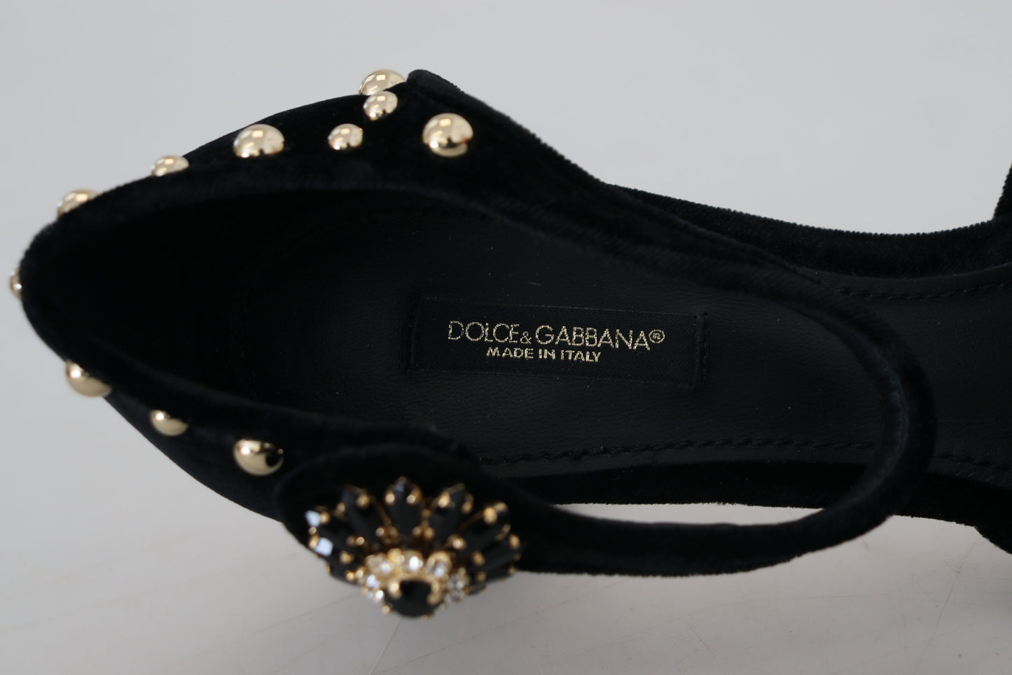 Dolce & Gabbana Black Pearl Crystal Vally Heels Sandals Shoes