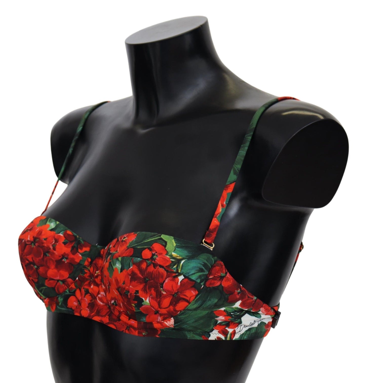 Dolce & Gabbana Floral Elegance Red Bikini Top