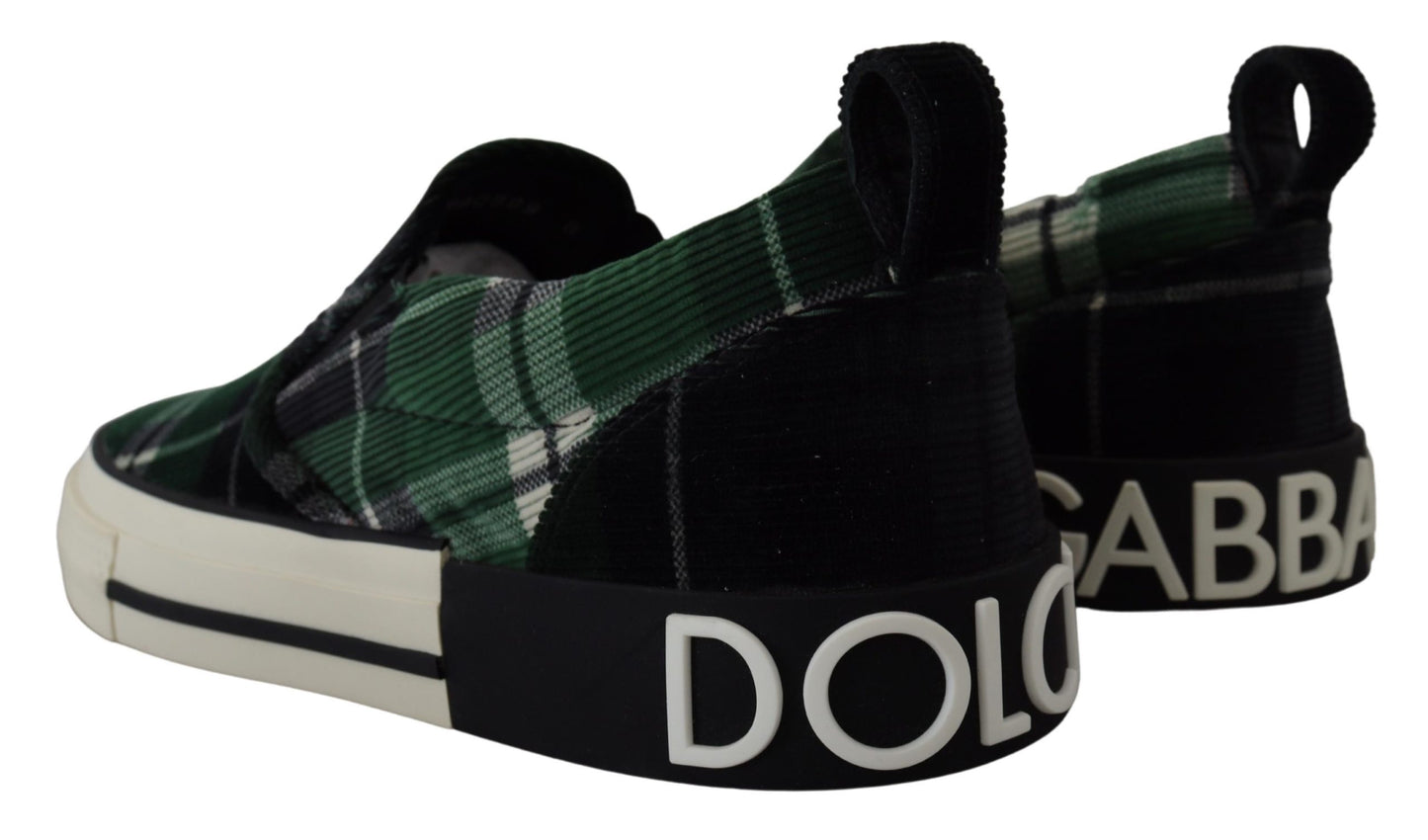 Dolce & Gabbana Elegant Velvet Green Loafers Sneakers