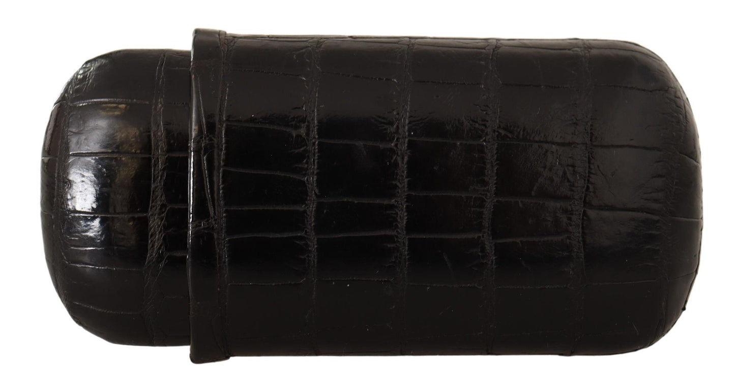 Dolce & Gabbana Elegant Dual Slot Crocodile Leather Cigar Case