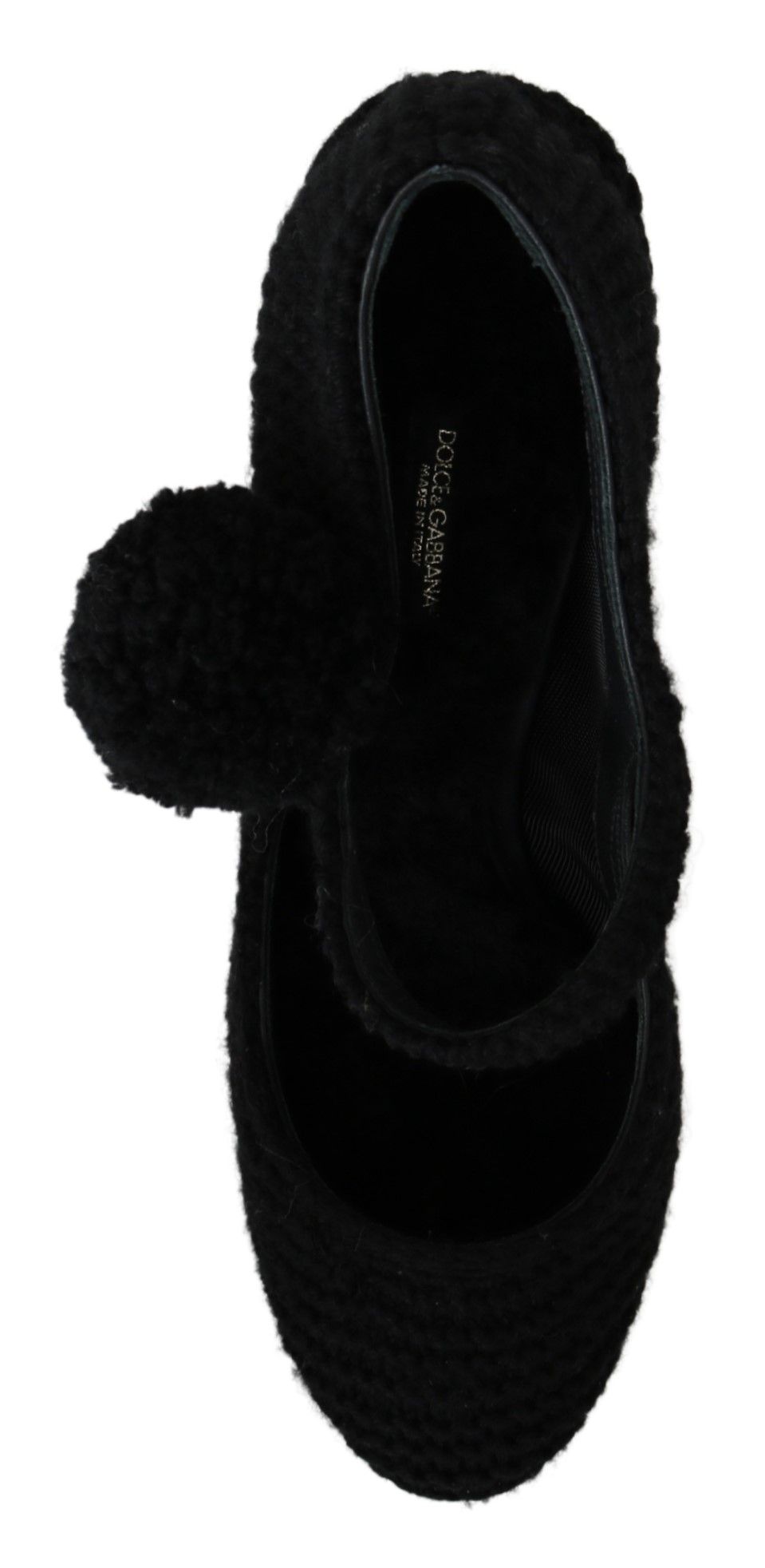 Dolce & Gabbana Chic Black Wool-Knitted Mary Janes Pumps