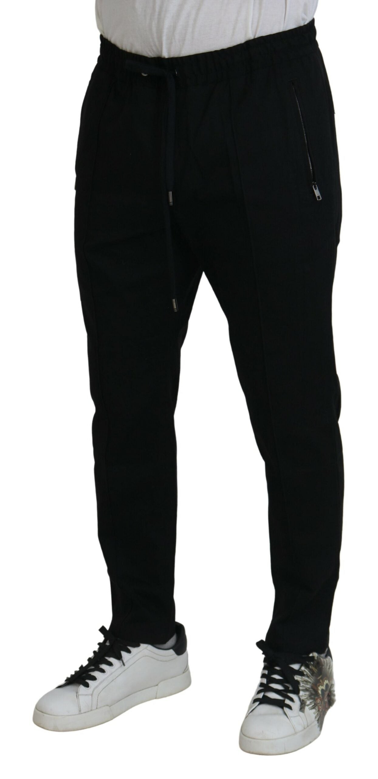 Dolce & Gabbana Elegant Black Jogger Pants with Logo Detail