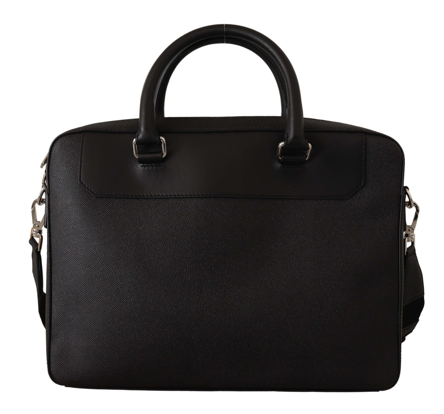 Dolce & Gabbana Sleek Black Leather Messenger Bag