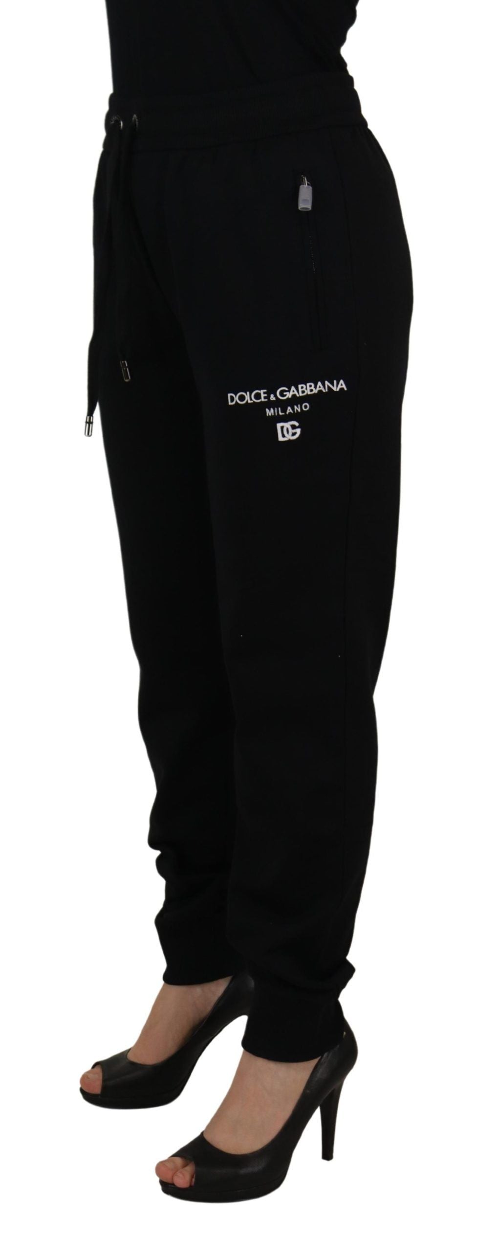 Dolce & Gabbana Elegant Tapered Lace-Up Mid Waist Pants