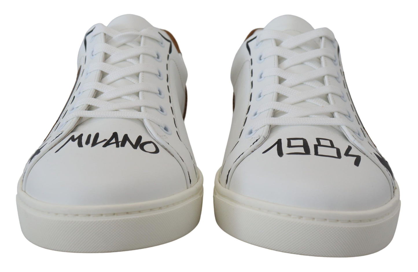 Dolce & Gabbana Elegant White Leather Casual Sneakers