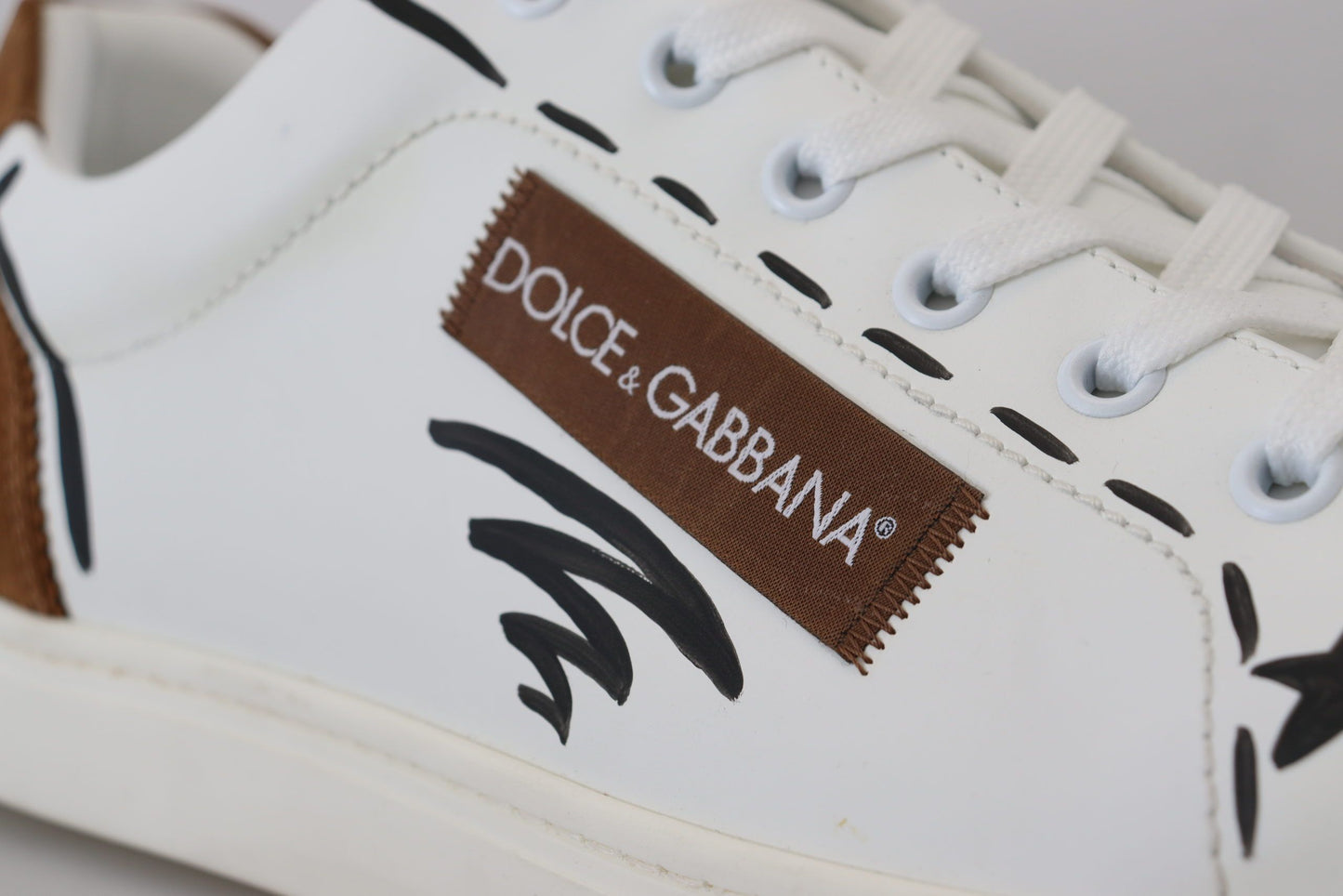 Dolce & Gabbana Elegant White Leather Casual Sneakers