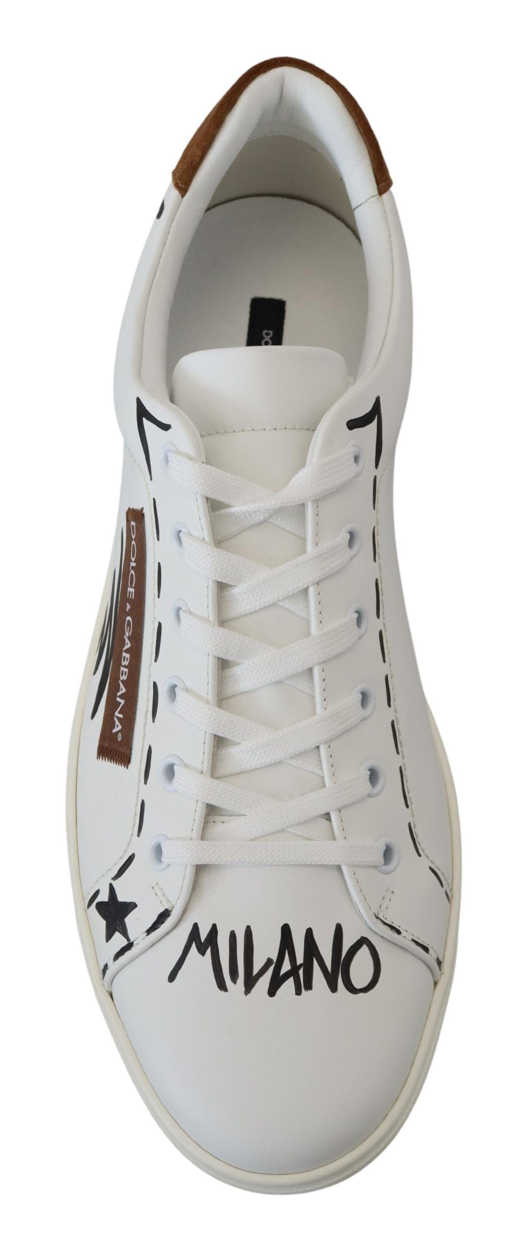 Dolce & Gabbana Elegant White Leather Casual Sneakers