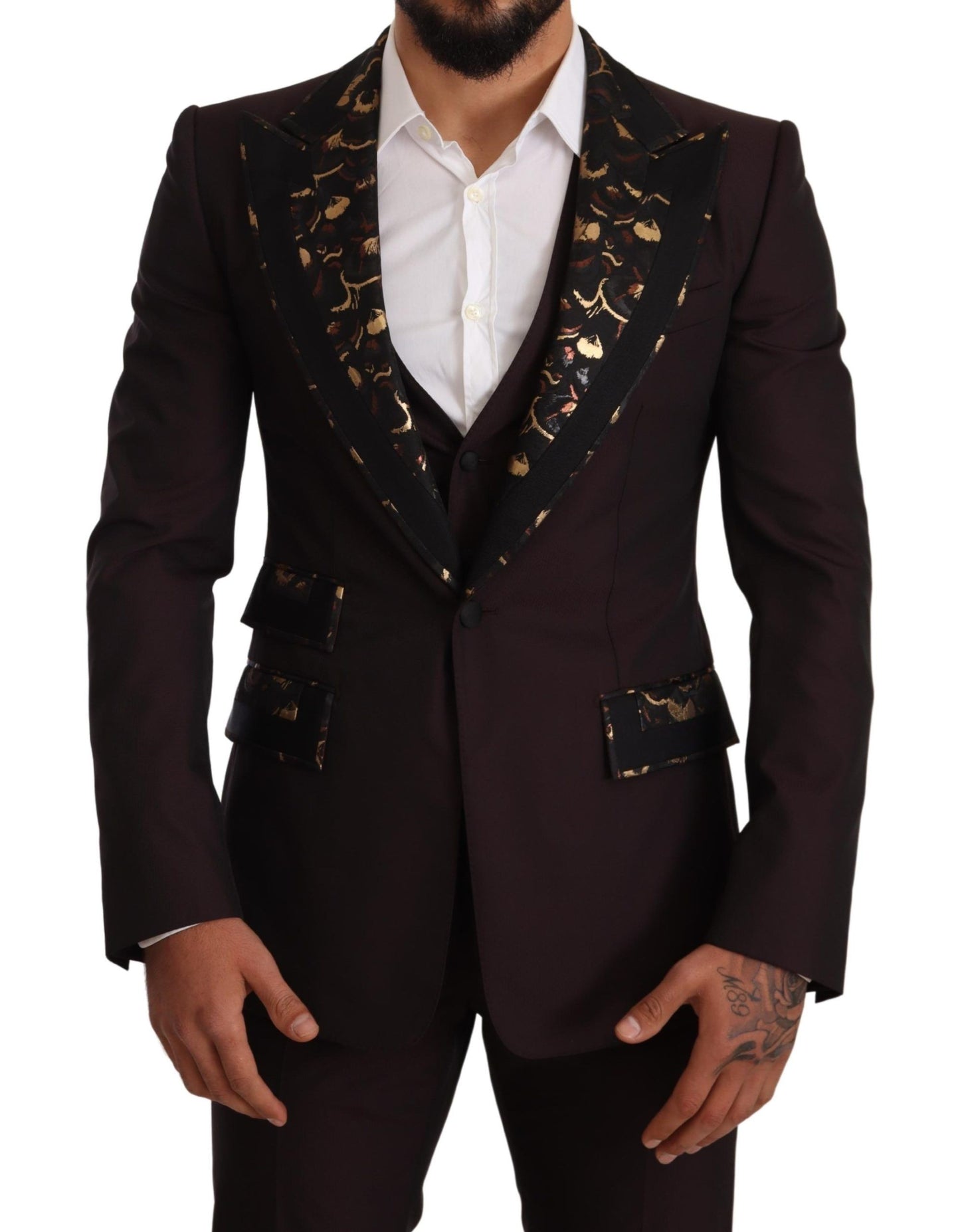 Dolce & Gabbana Elegant Purple Slim Fit 3-Piece Suit