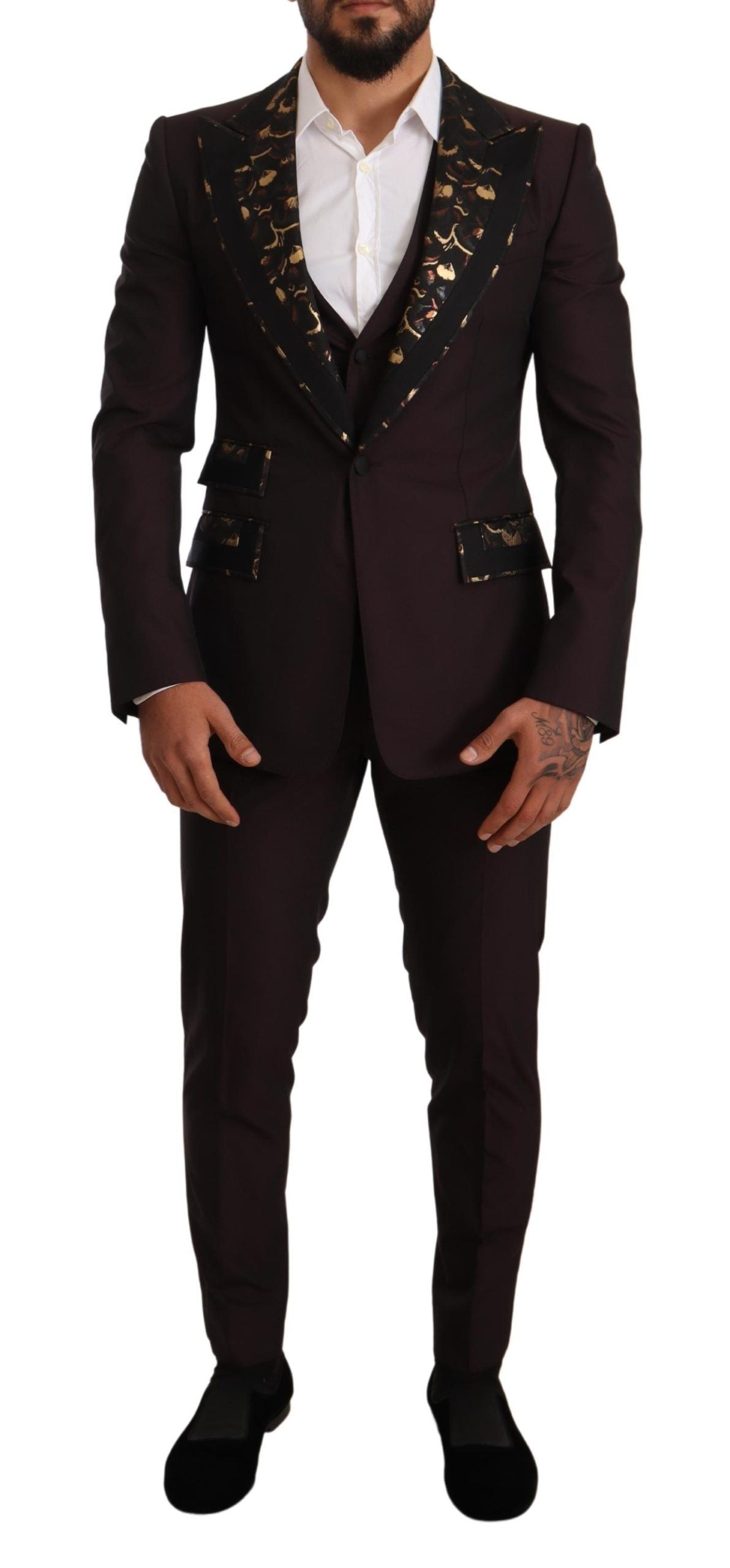 Dolce & Gabbana Elegant Purple Slim Fit 3-Piece Suit