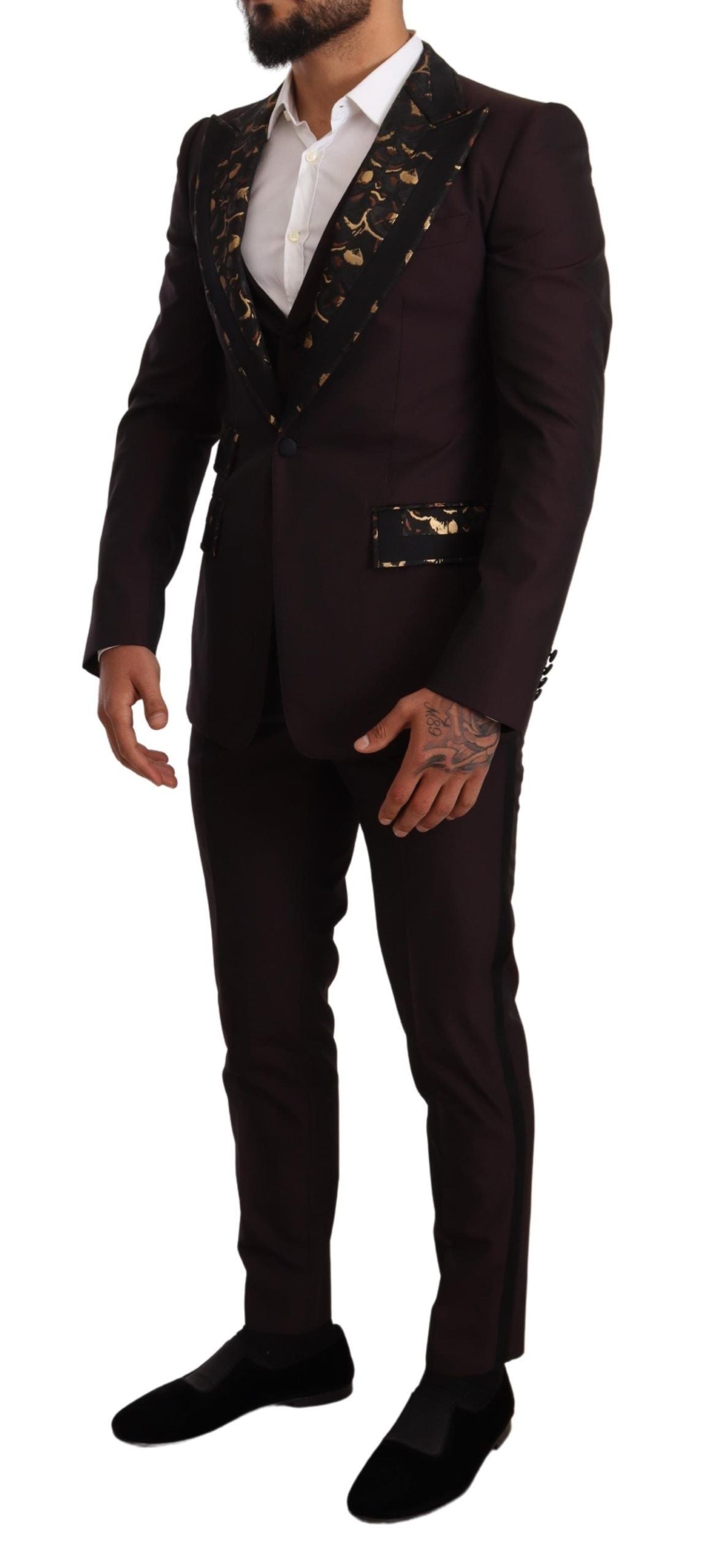 Dolce & Gabbana Elegant Purple Slim Fit 3-Piece Suit