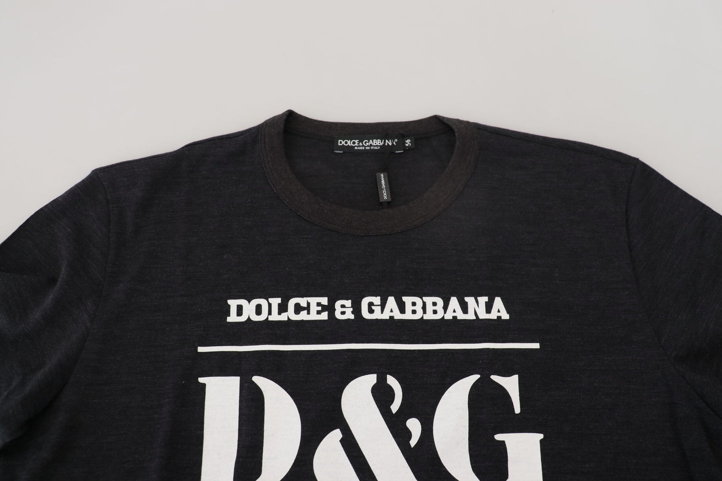 Dolce & Gabbana Elegant Gray Wool Crewneck T-Shirt