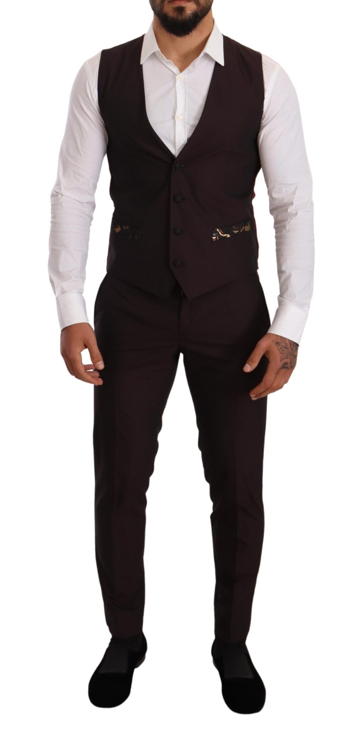 Dolce & Gabbana Elegant Purple Slim Fit 3-Piece Suit