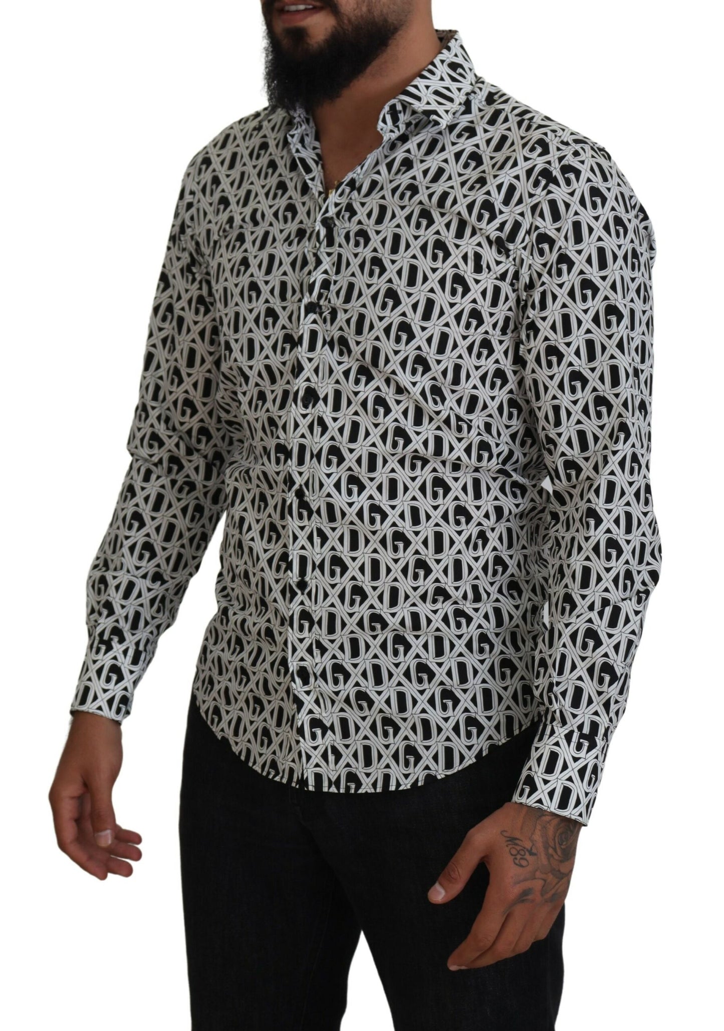 Dolce & Gabbana Elegant Slim Fit Logo Print Shirt