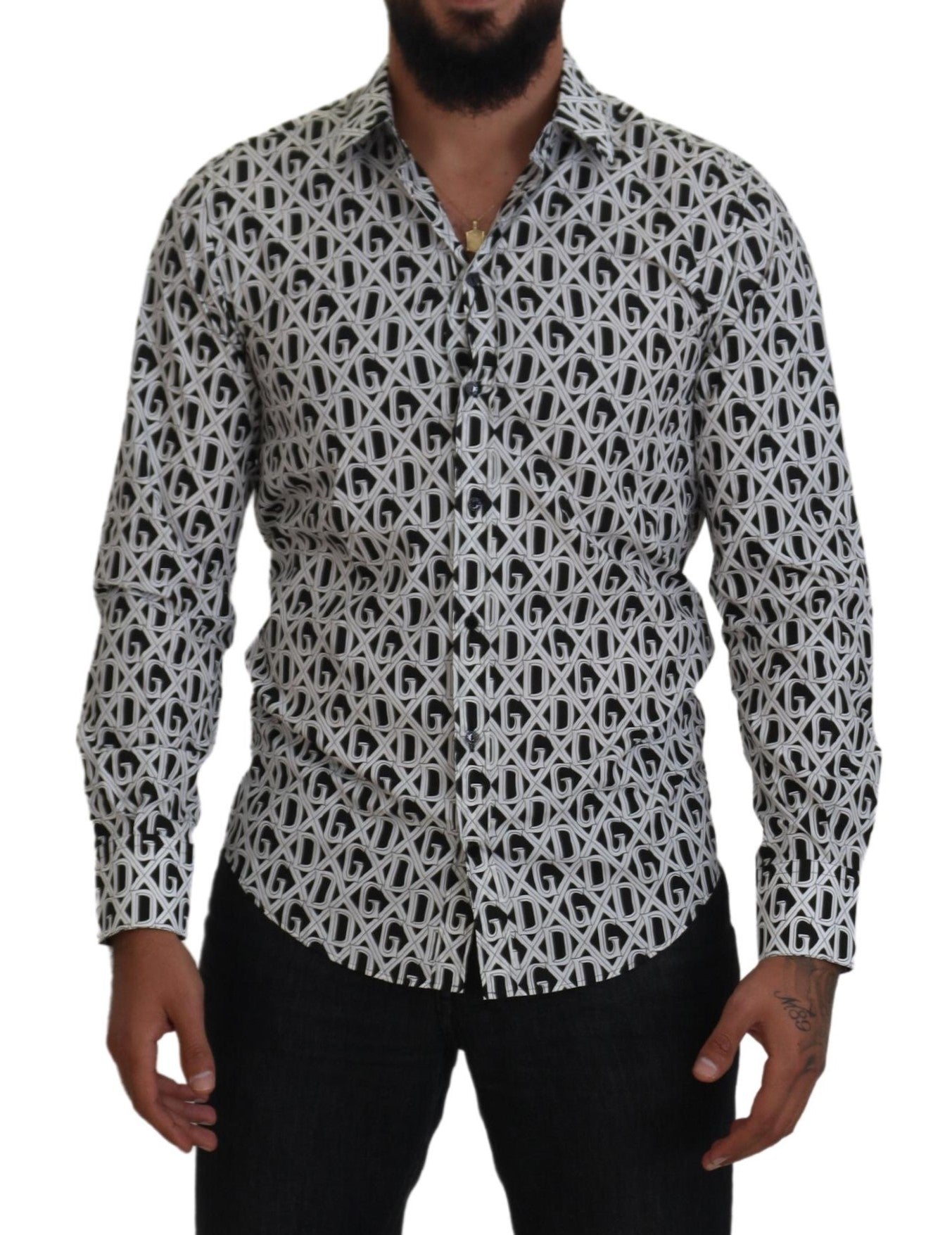 Dolce & Gabbana Elegant Slim Fit Logo Print Shirt