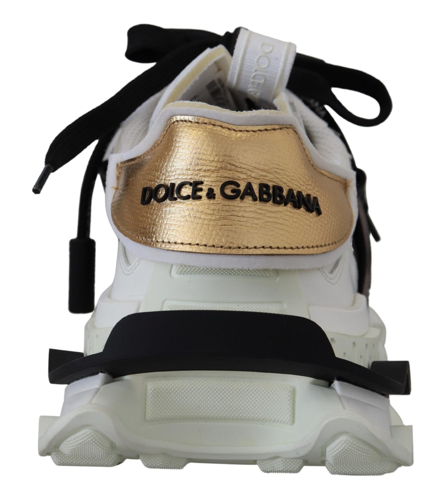 Dolce & Gabbana Elegance Meets Edge: Black & White Leather Sneakers