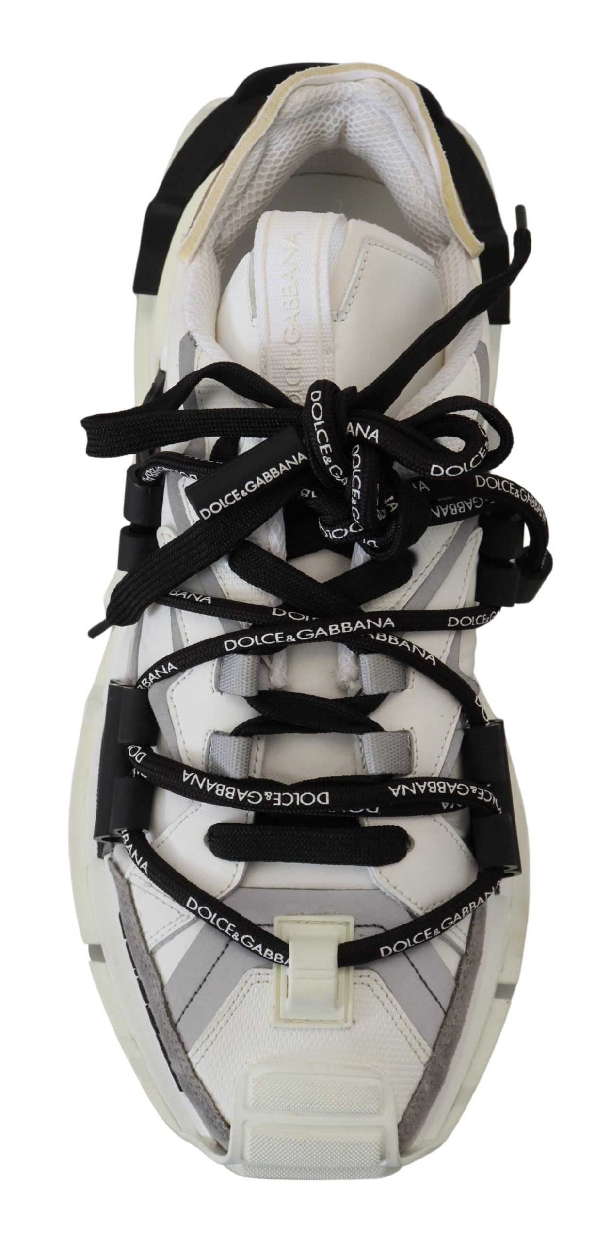 Dolce & Gabbana Elegance Meets Edge: Black & White Leather Sneakers