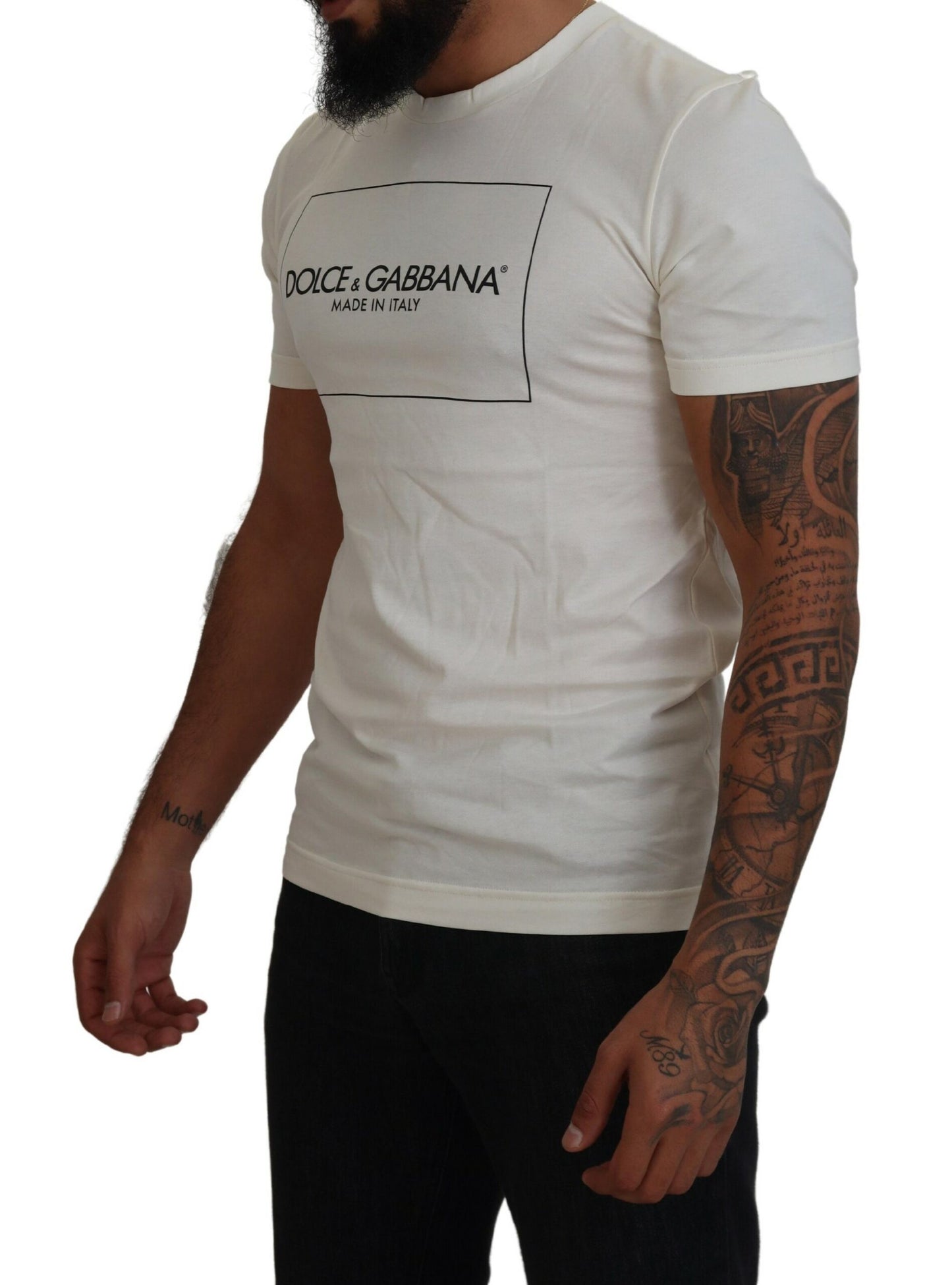 Dolce & Gabbana Elegant Off-White Crew Neck Tee