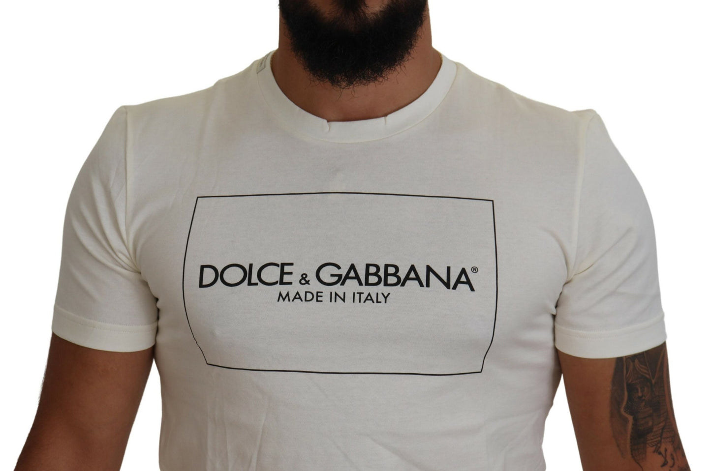 Dolce & Gabbana Elegant Off-White Crew Neck Tee