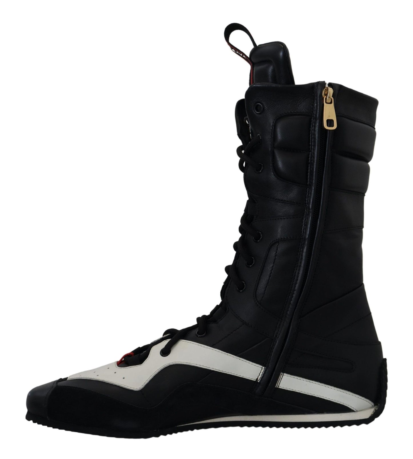 Dolce & Gabbana Elegant Black Leather High-Top Sneakers