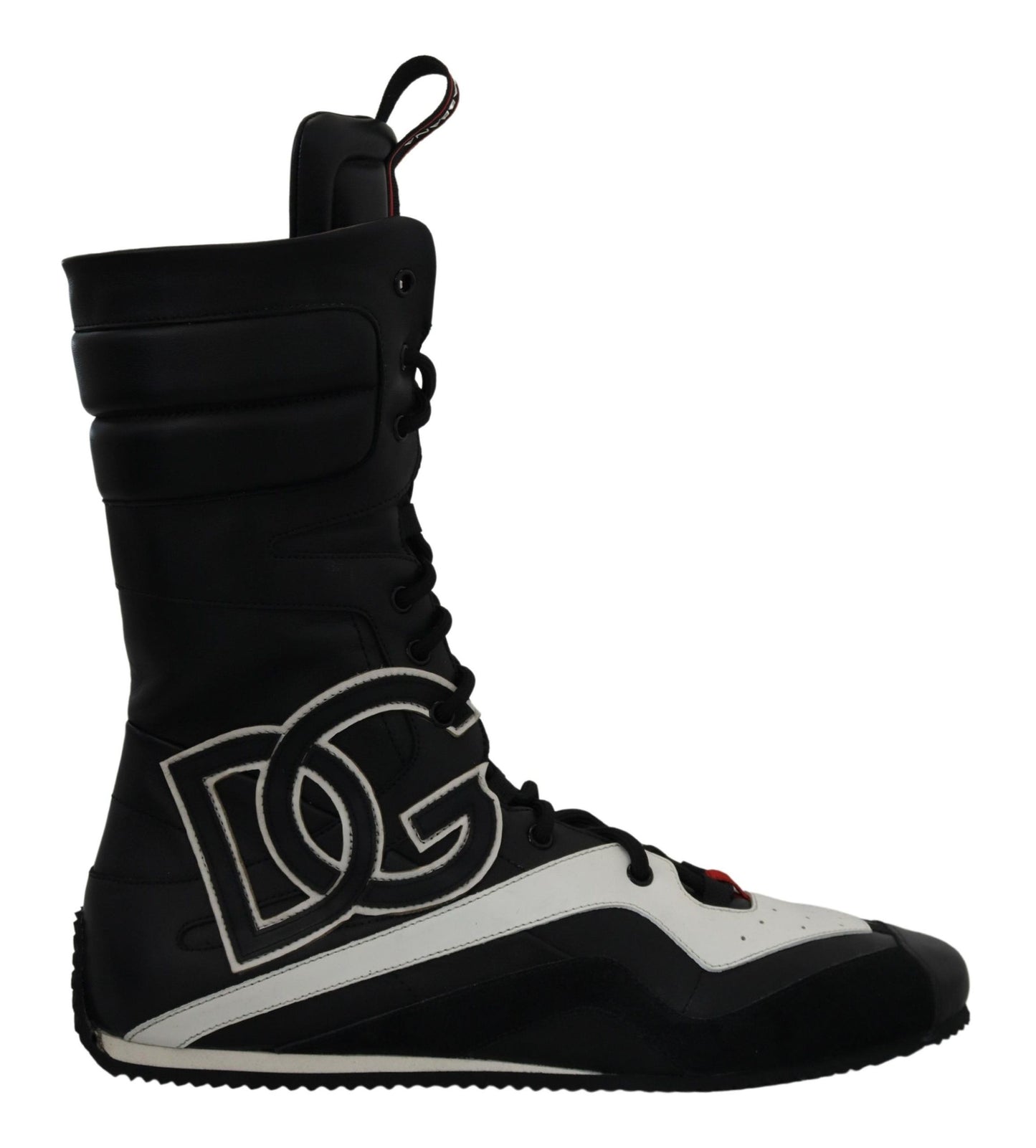 Dolce & Gabbana Elegant Black Leather High-Top Sneakers