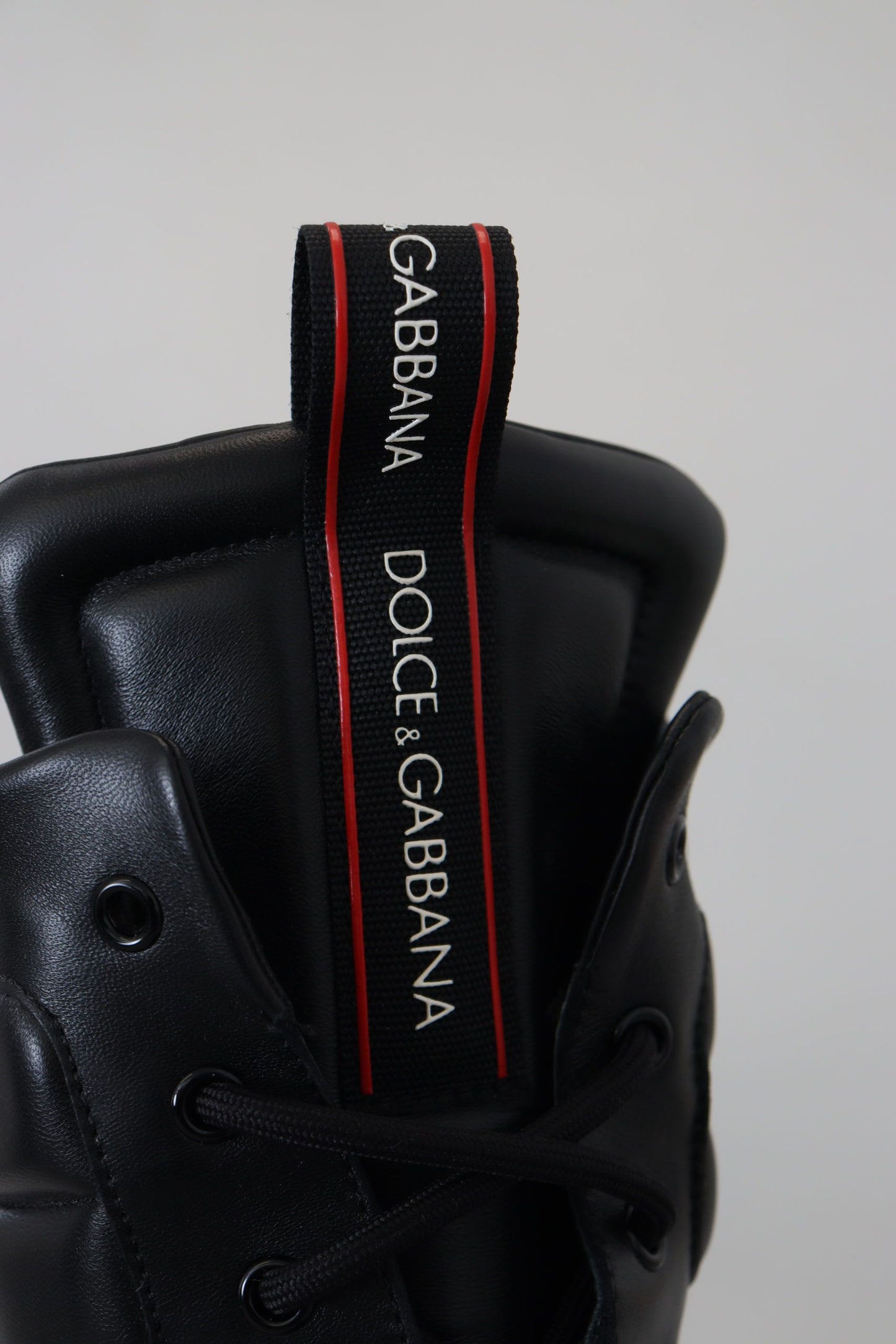 Dolce & Gabbana Elegant Black Leather High-Top Sneakers