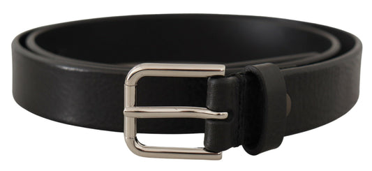 Dolce & Gabbana Elegant Leather Belt with Metal Buckle Closure