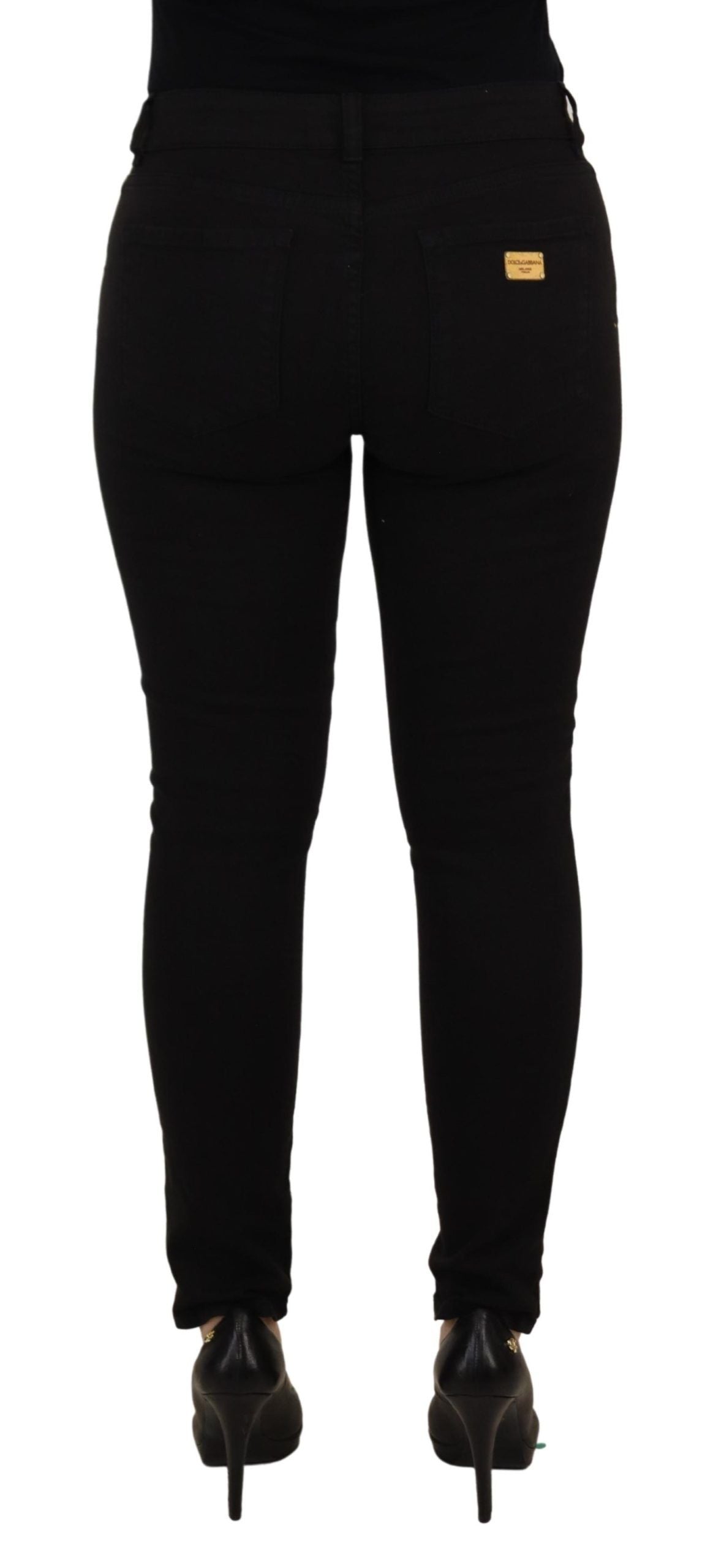 Dolce & Gabbana Elegant Black Mid-Waist Skinny Denim Jeans