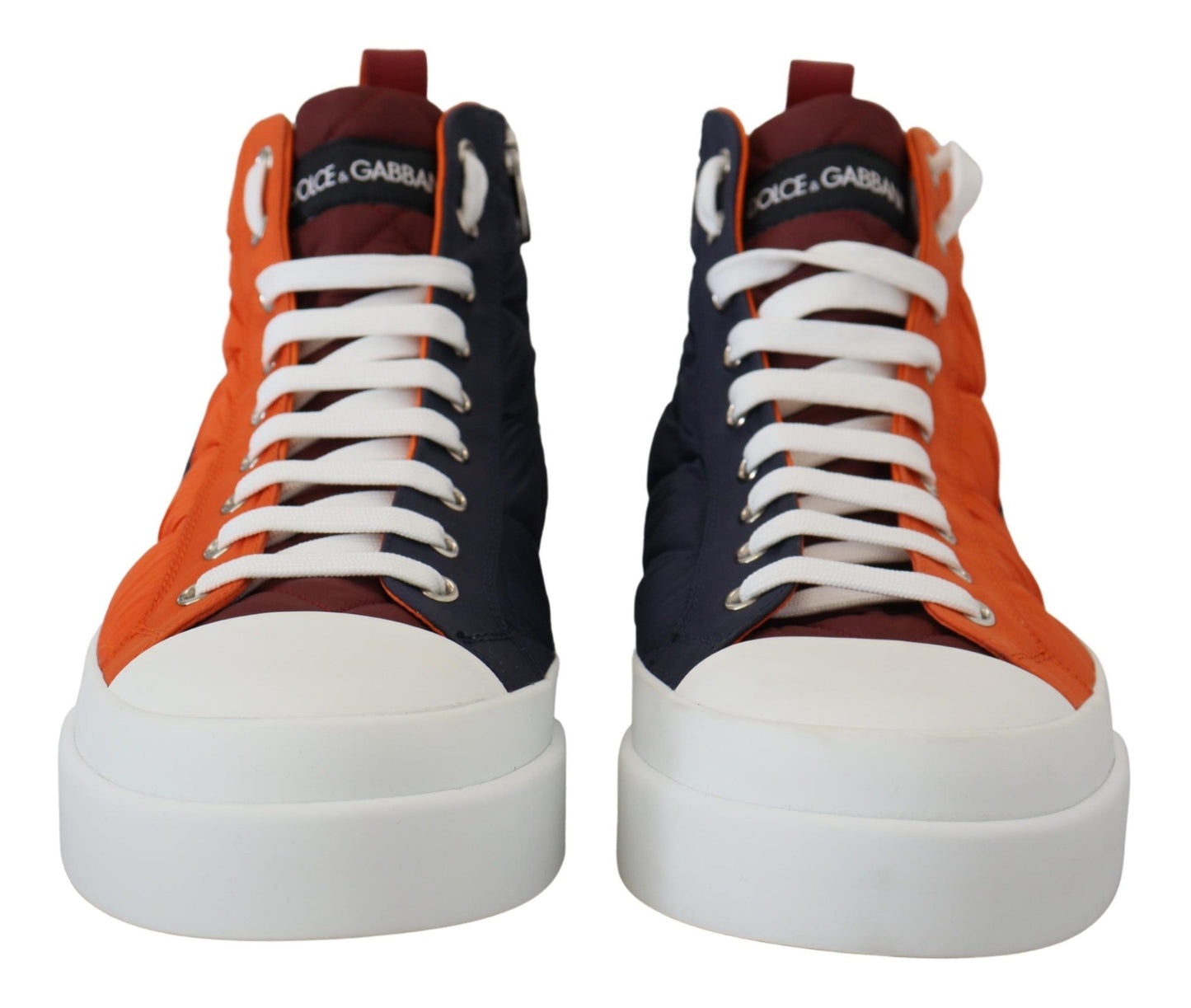 Dolce & Gabbana Elevate Your Game: Orange High-Top Sneakers