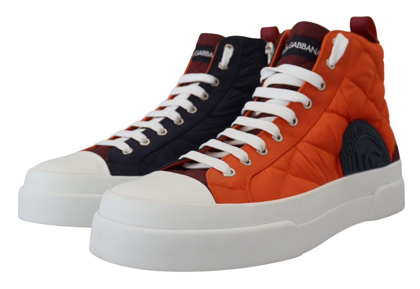 Dolce & Gabbana Elevate Your Game: Orange High-Top Sneakers