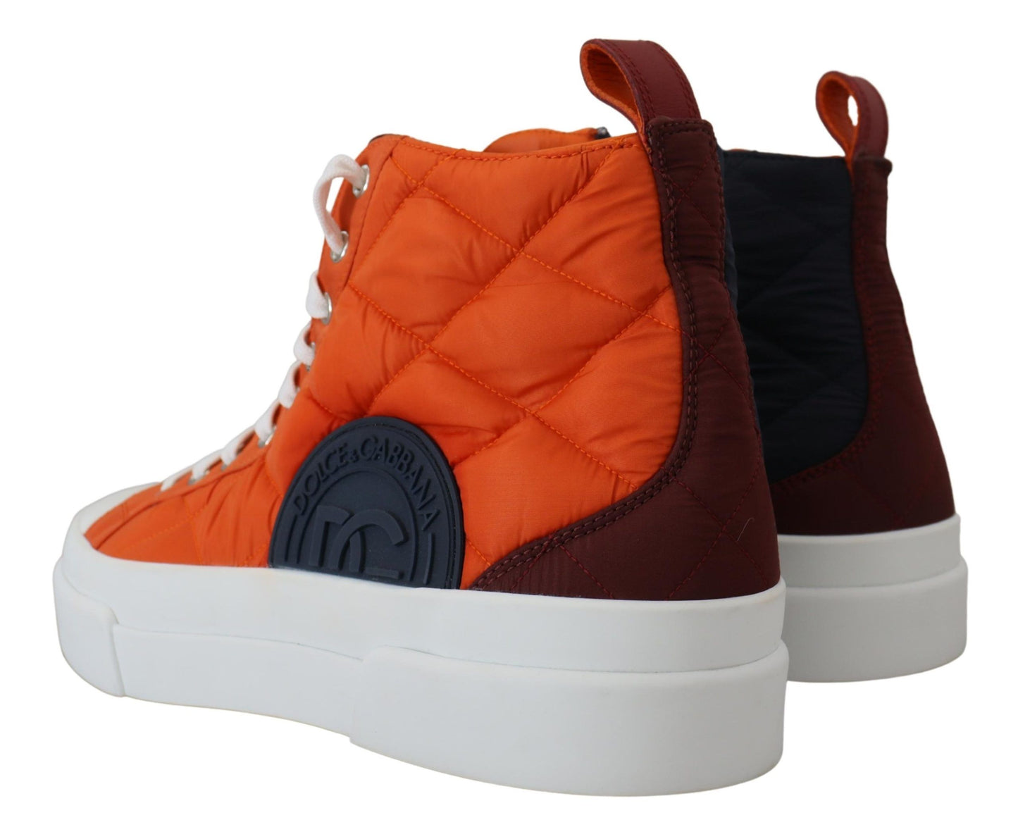 Dolce & Gabbana Elevate Your Game: Orange High-Top Sneakers