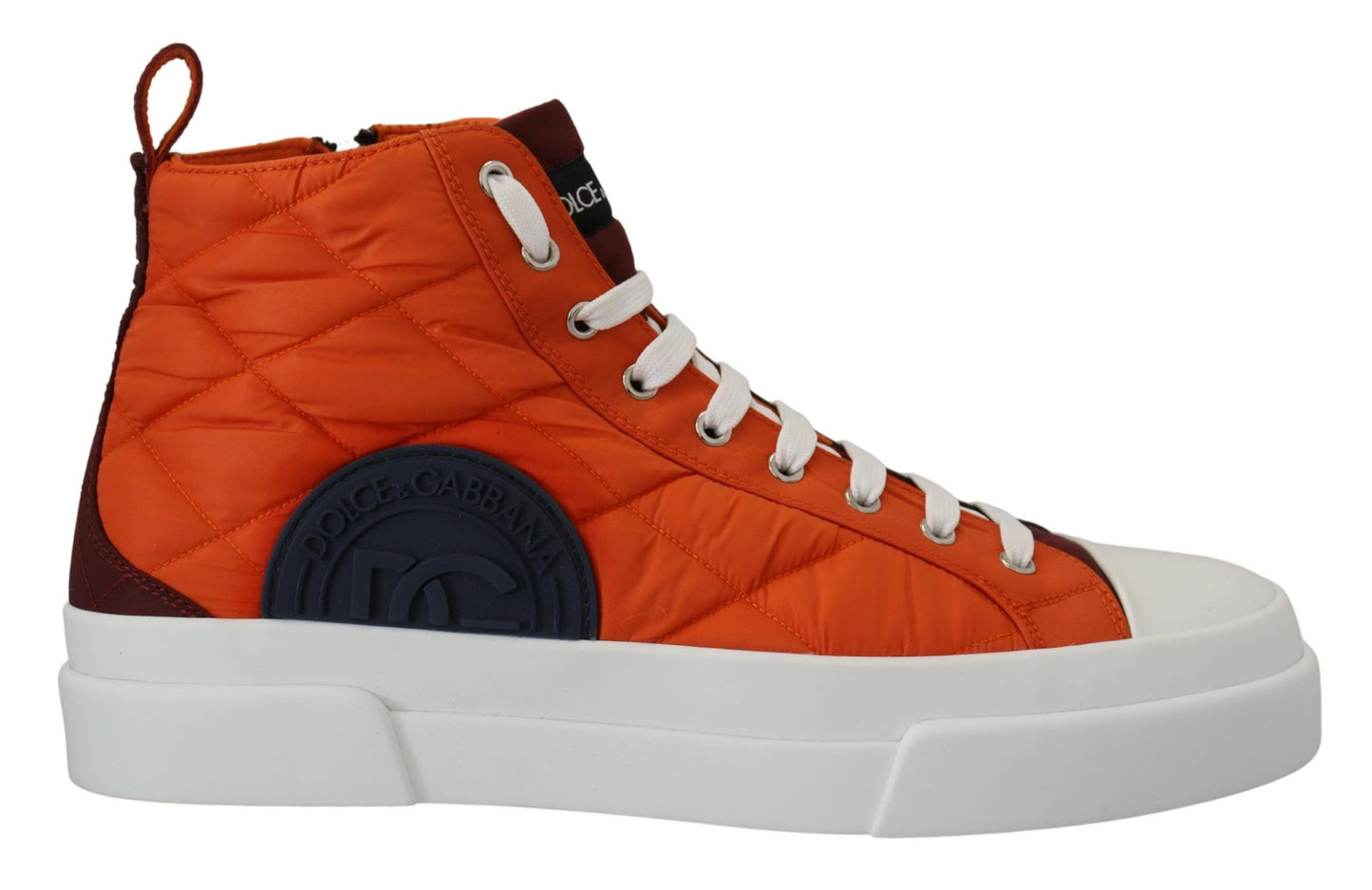 Dolce & Gabbana Elevate Your Game: Orange High-Top Sneakers