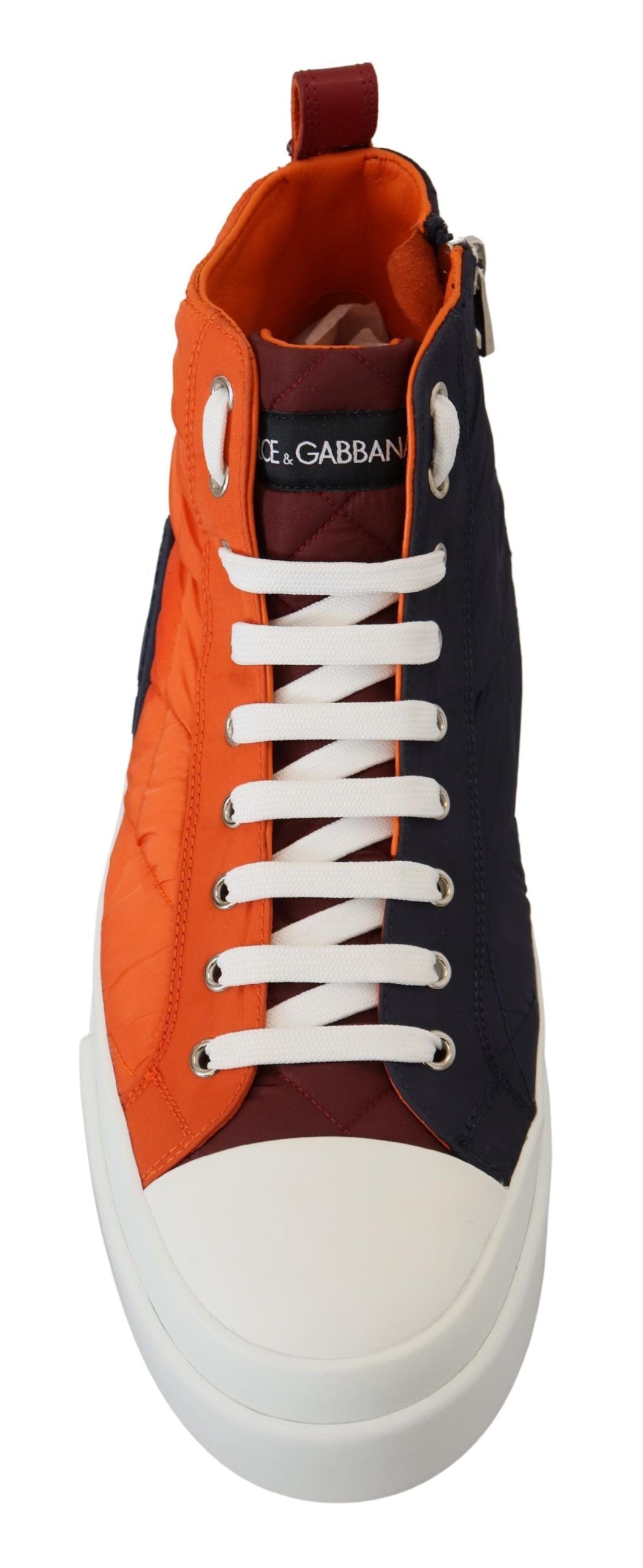 Dolce & Gabbana Elevate Your Game: Orange High-Top Sneakers