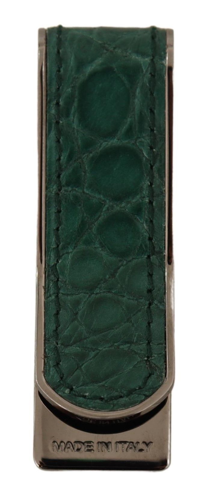 Dolce & Gabbana Elegant Green Leather Money Clip