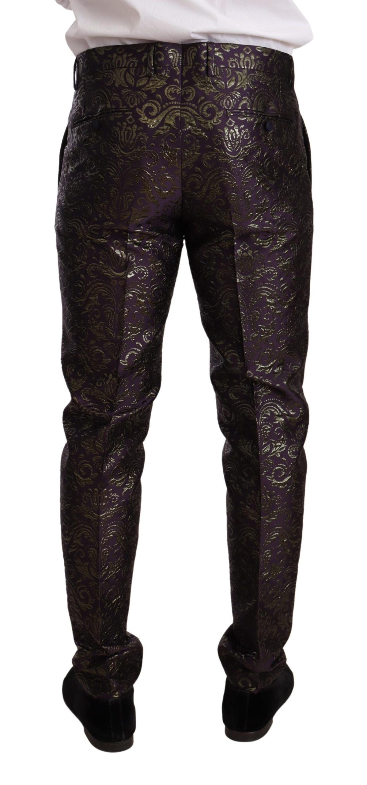 Dolce & Gabbana Exquisite Purple Brocade Three Piece Suit