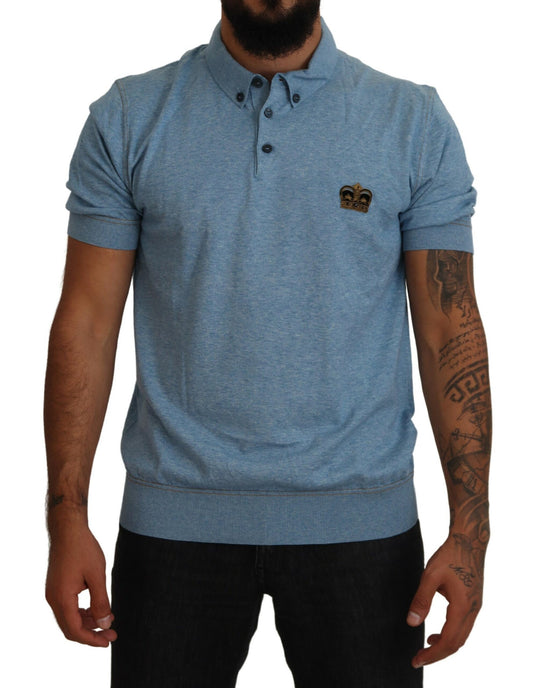 Dolce & Gabbana Regal Crown Polo Tee in Blue