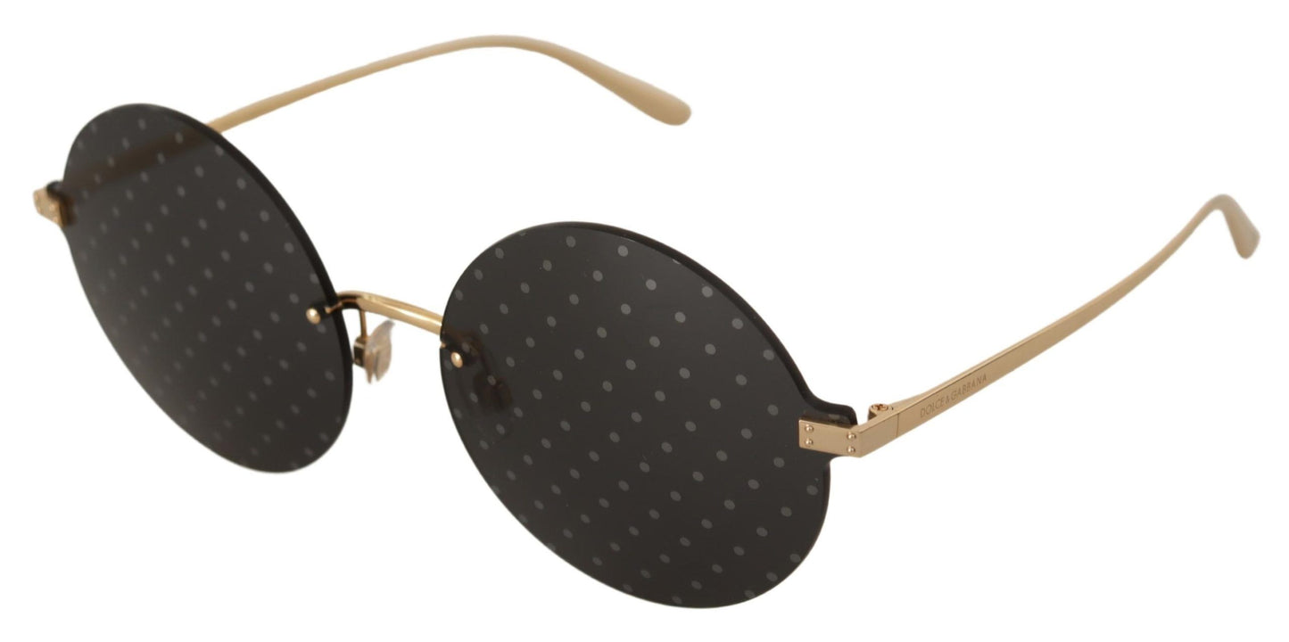 Dolce & Gabbana Elegant Gold Frame Grey Lens Sunglasses