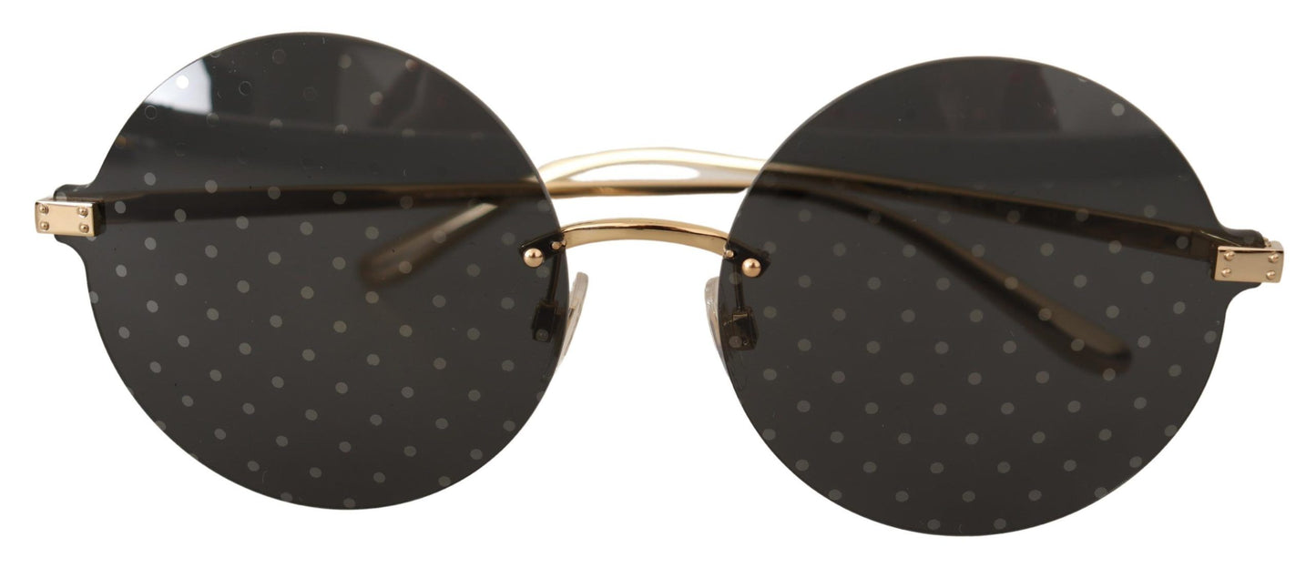 Dolce & Gabbana Elegant Gold Frame Grey Lens Sunglasses