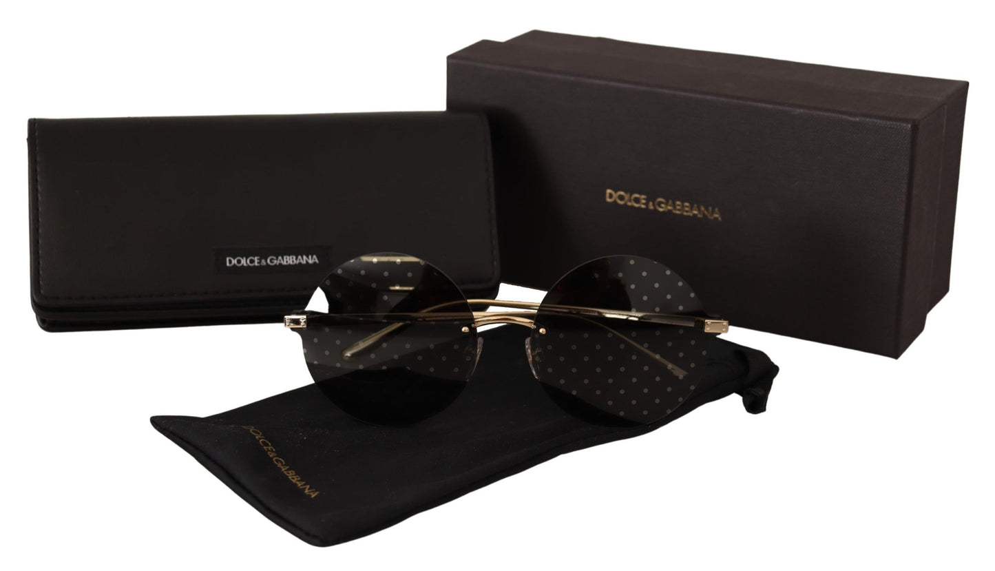 Dolce & Gabbana Elegant Gold Frame Grey Lens Sunglasses