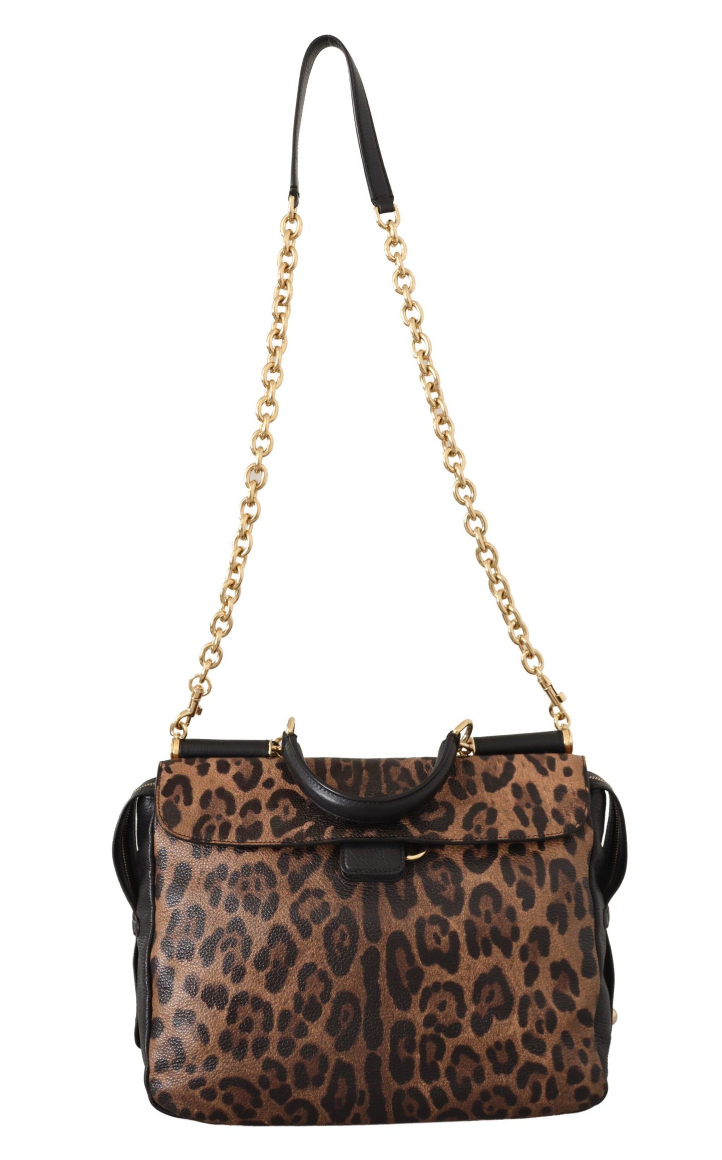 Dolce & Gabbana Elegant Leopard Sicily Shoulder Bag