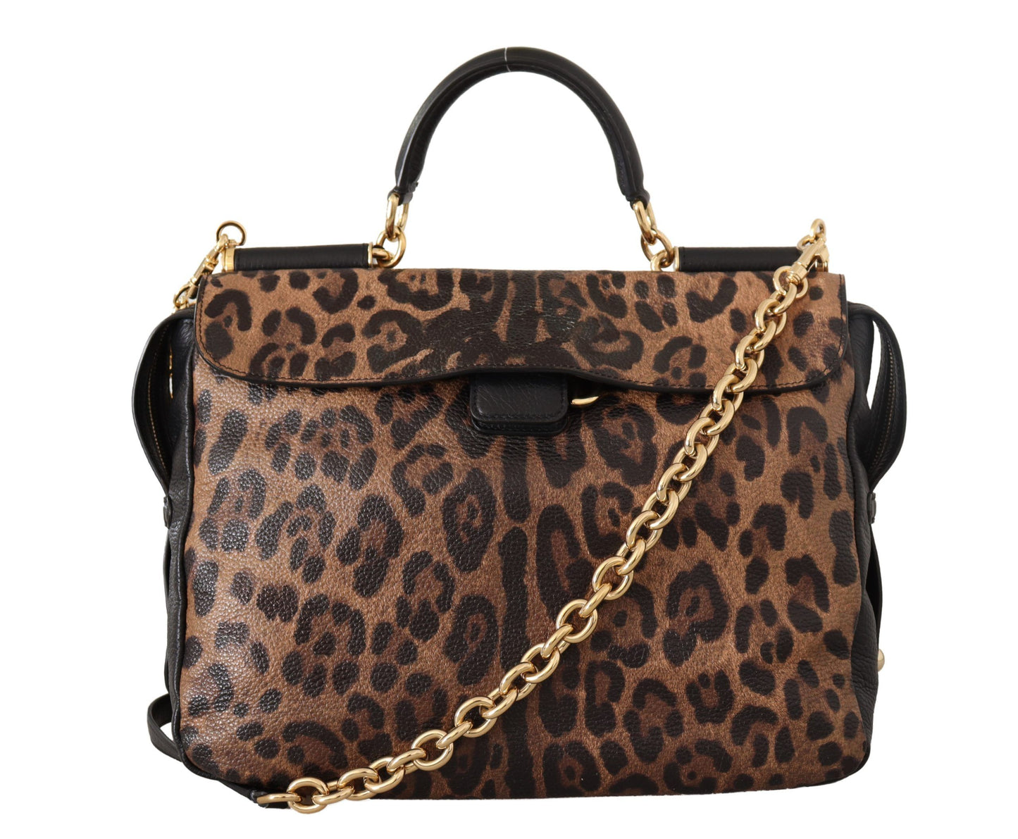 Dolce & Gabbana Elegant Leopard Sicily Shoulder Bag