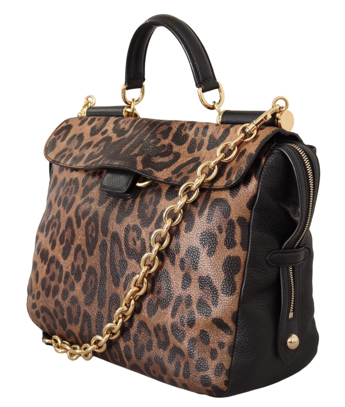 Dolce & Gabbana Elegant Leopard Sicily Shoulder Bag