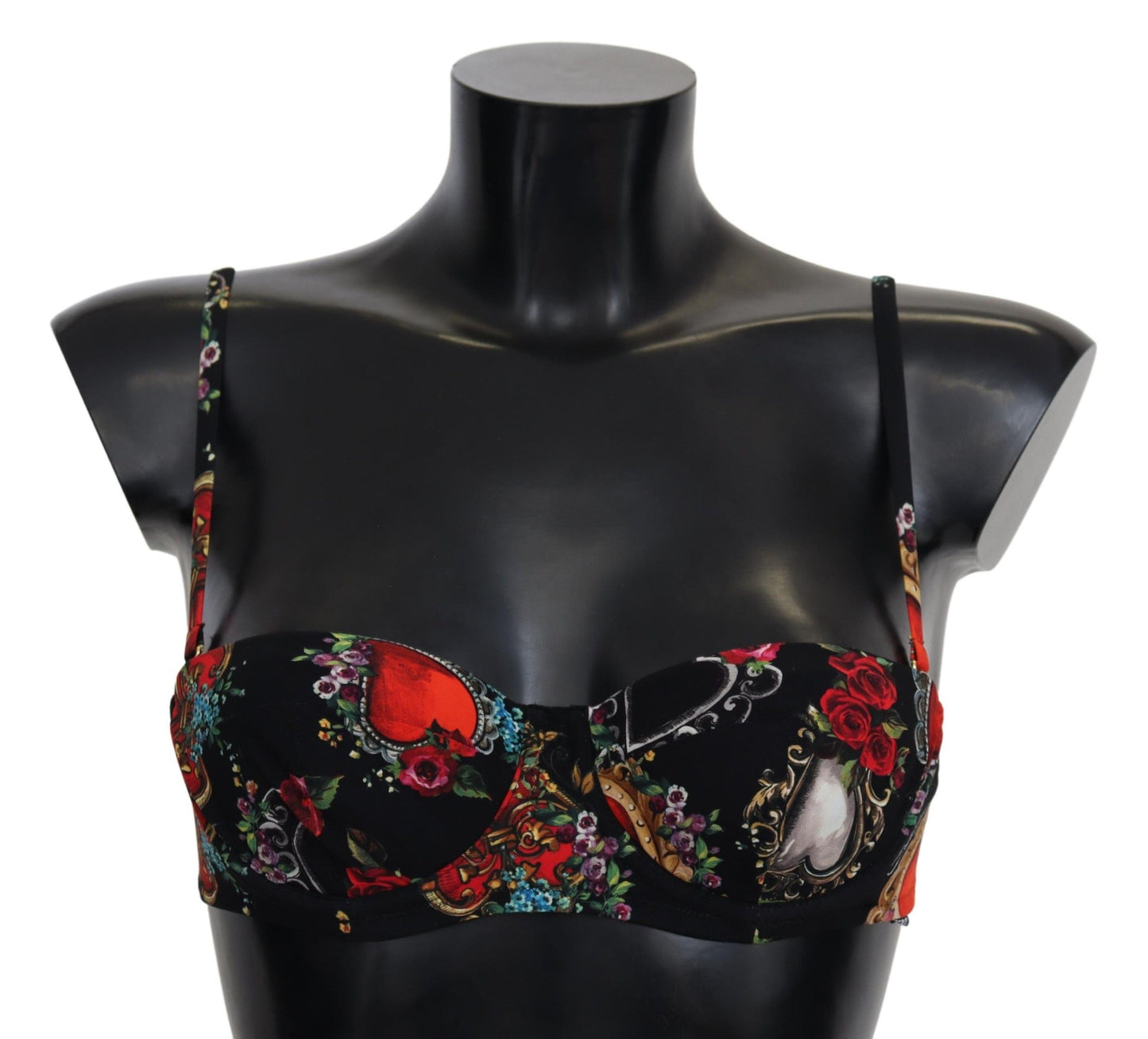 Dolce & Gabbana Chic Floral Heart Print Bikini Top