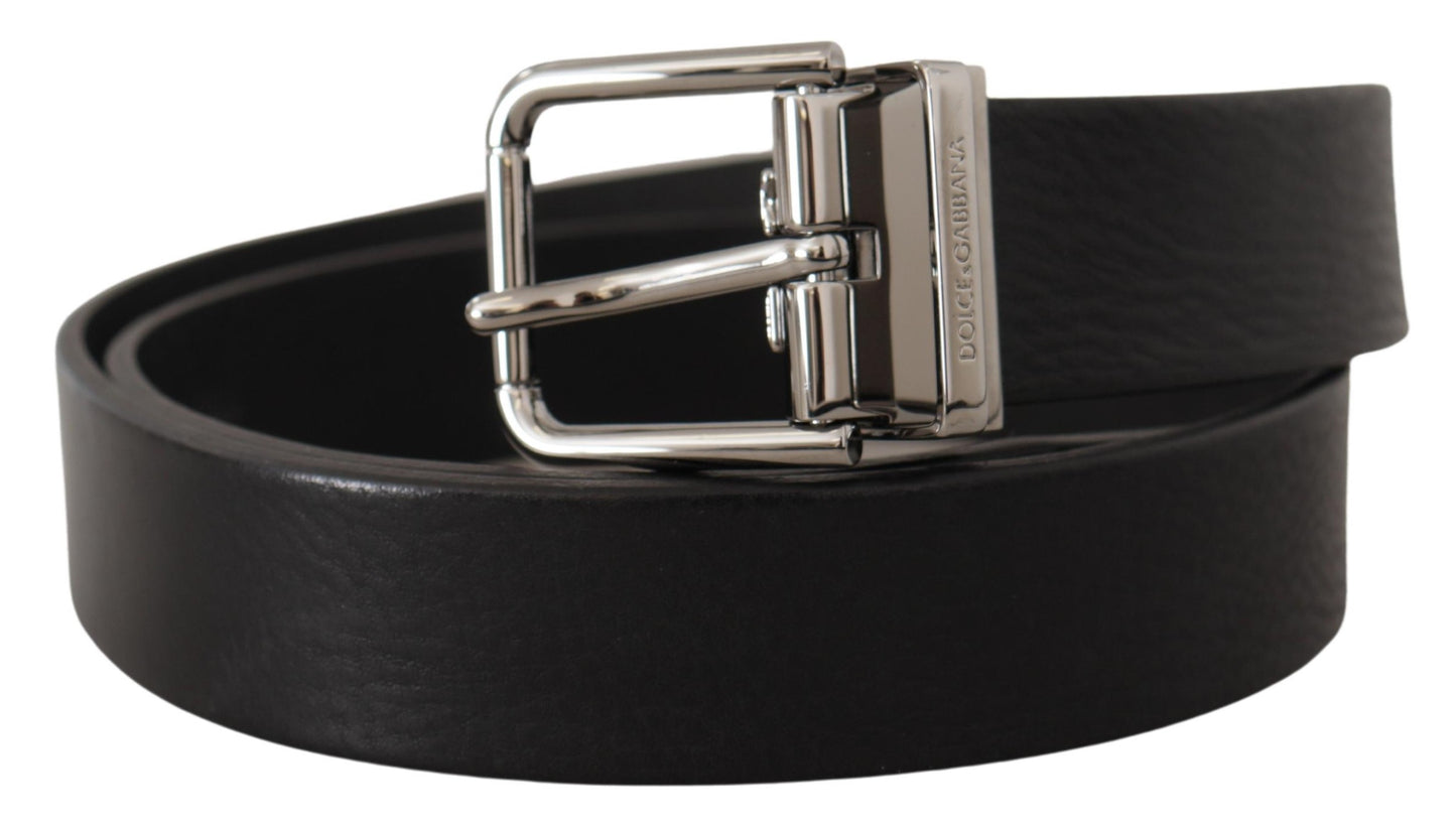 Dolce & Gabbana Elegant Black Leather Belt